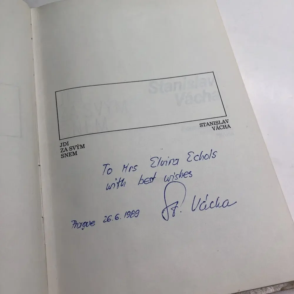 1987 Czech Novel HC DJ Jdi Za Sv’ym Snem Signed By Author Stanislav Vacha